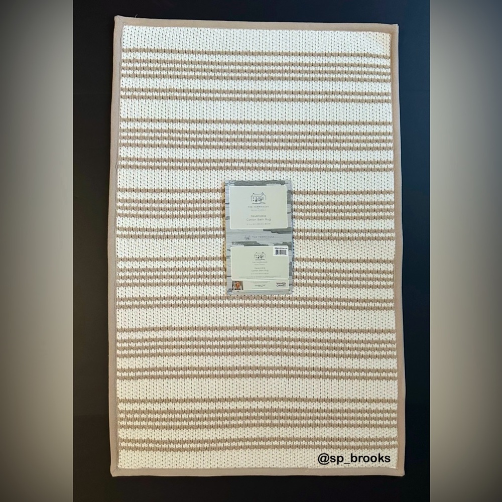 🎁Farmhouse Rachel Ashwell Reversible Cotton Bath Rug - 21” x 34” - Knit Rug